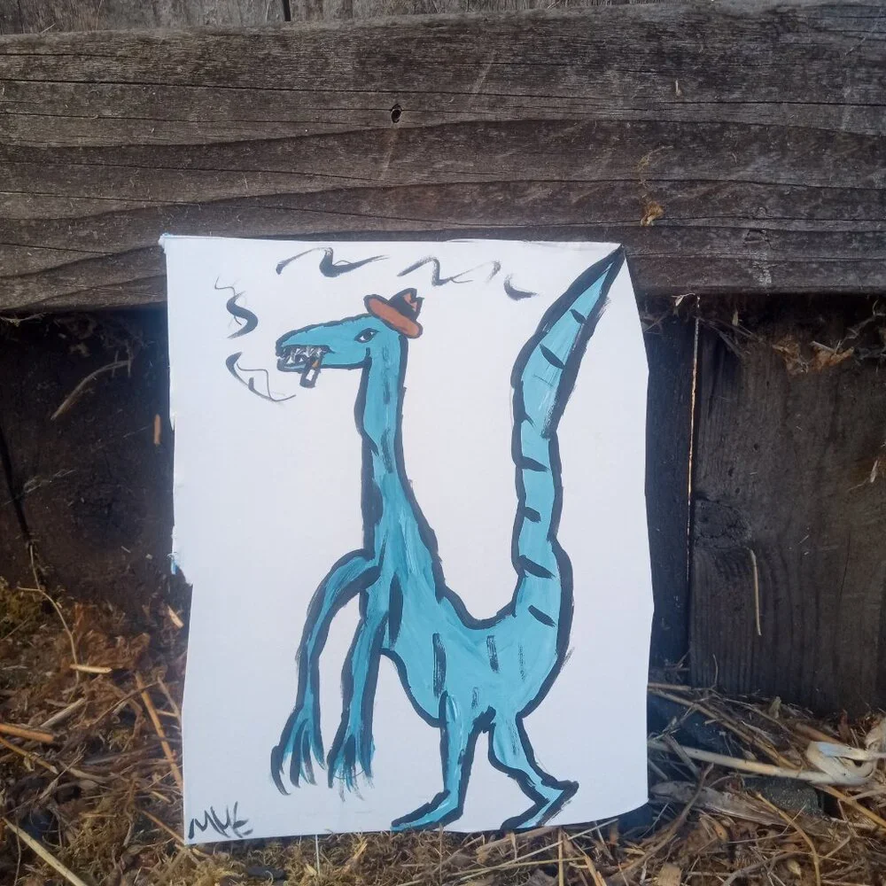 Dinosaur Painting Whimsical Decor - Picture 5 of 10